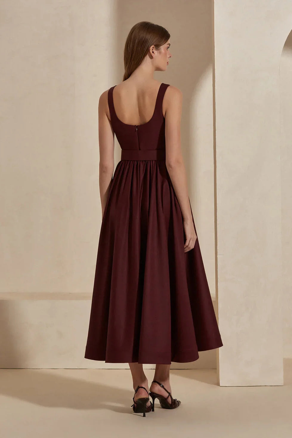 Corinna Cabernet Midi Dress