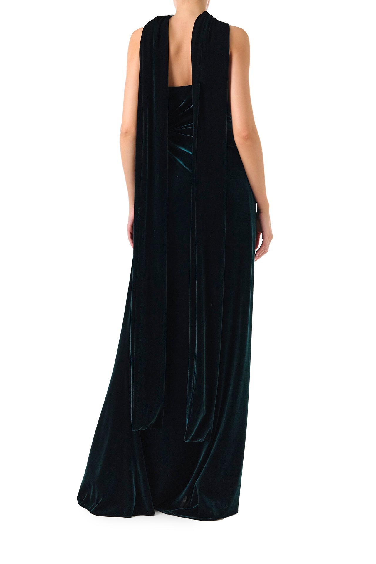 Strapless Velour Scarf Dress