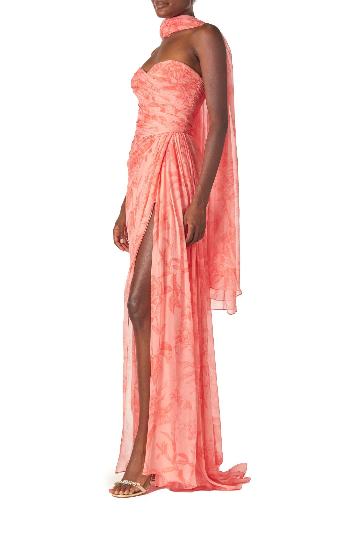 Tropical Rose Scarf Dress