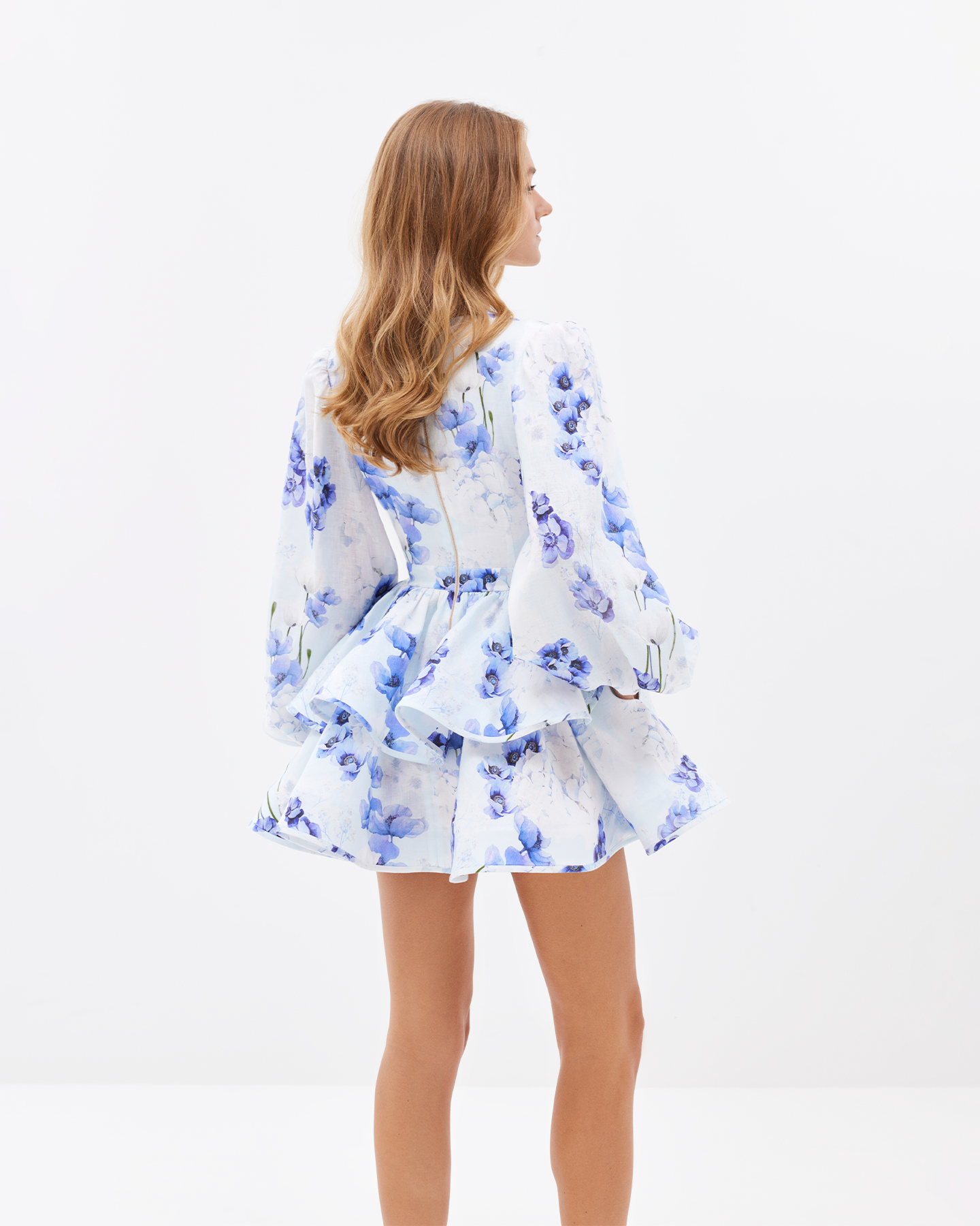 Blue Blossom V-neck Dress