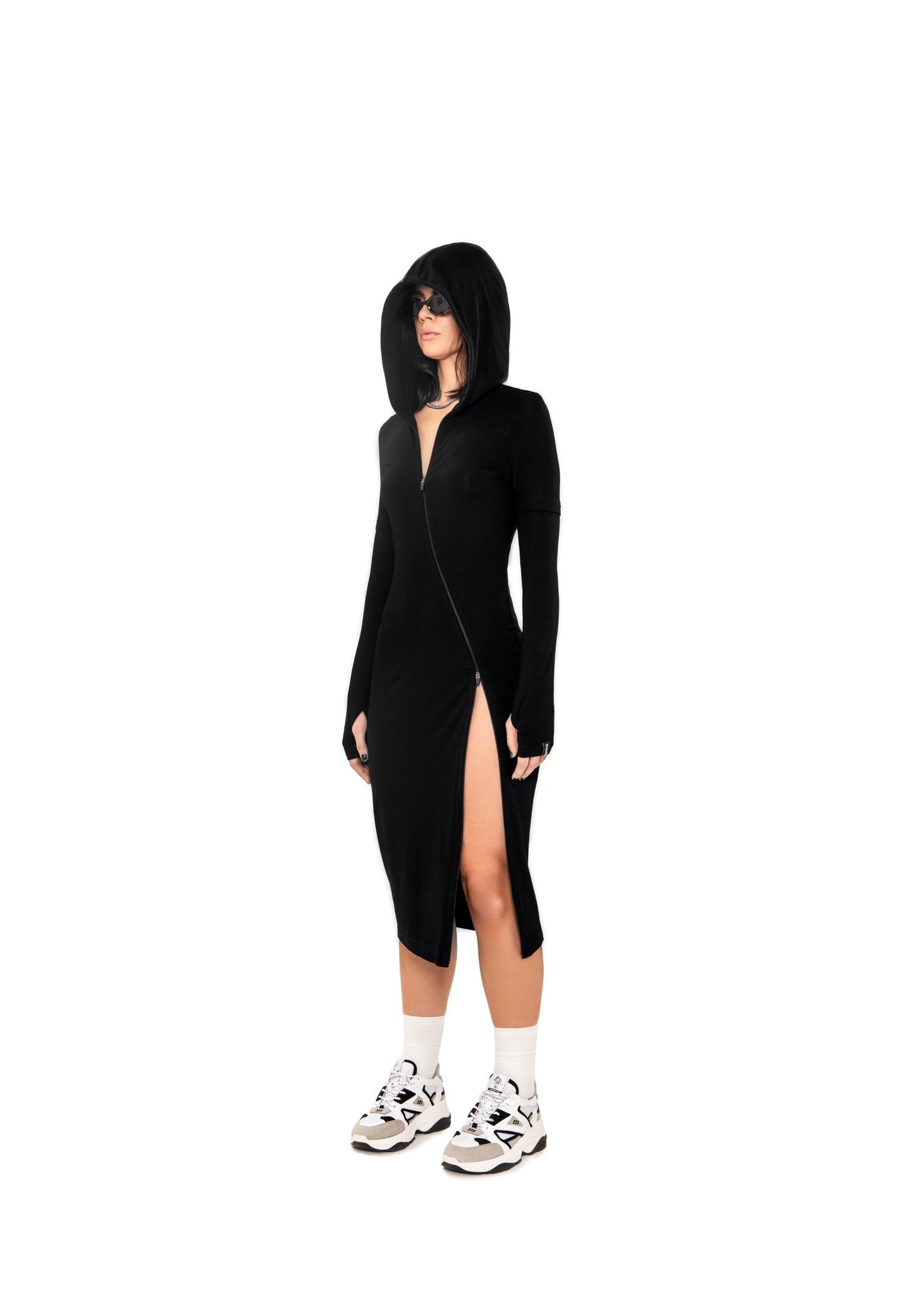 Noir Zip Curve Dress