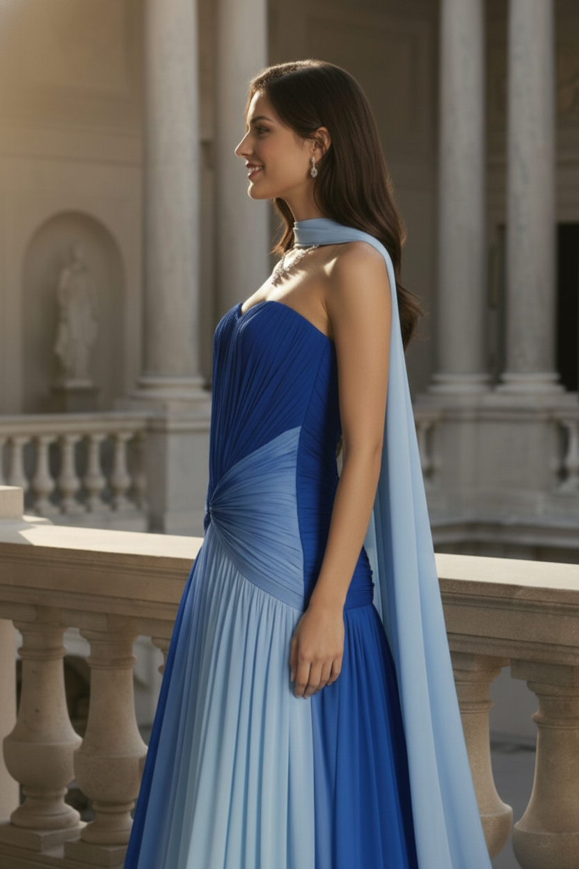 Azure Symphony Gown