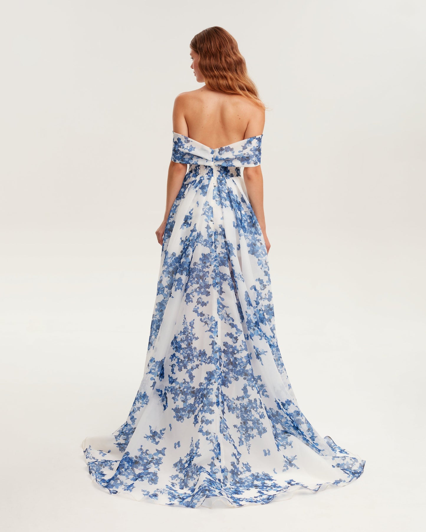Hydrangea Off-Shoulder Maxi Dress