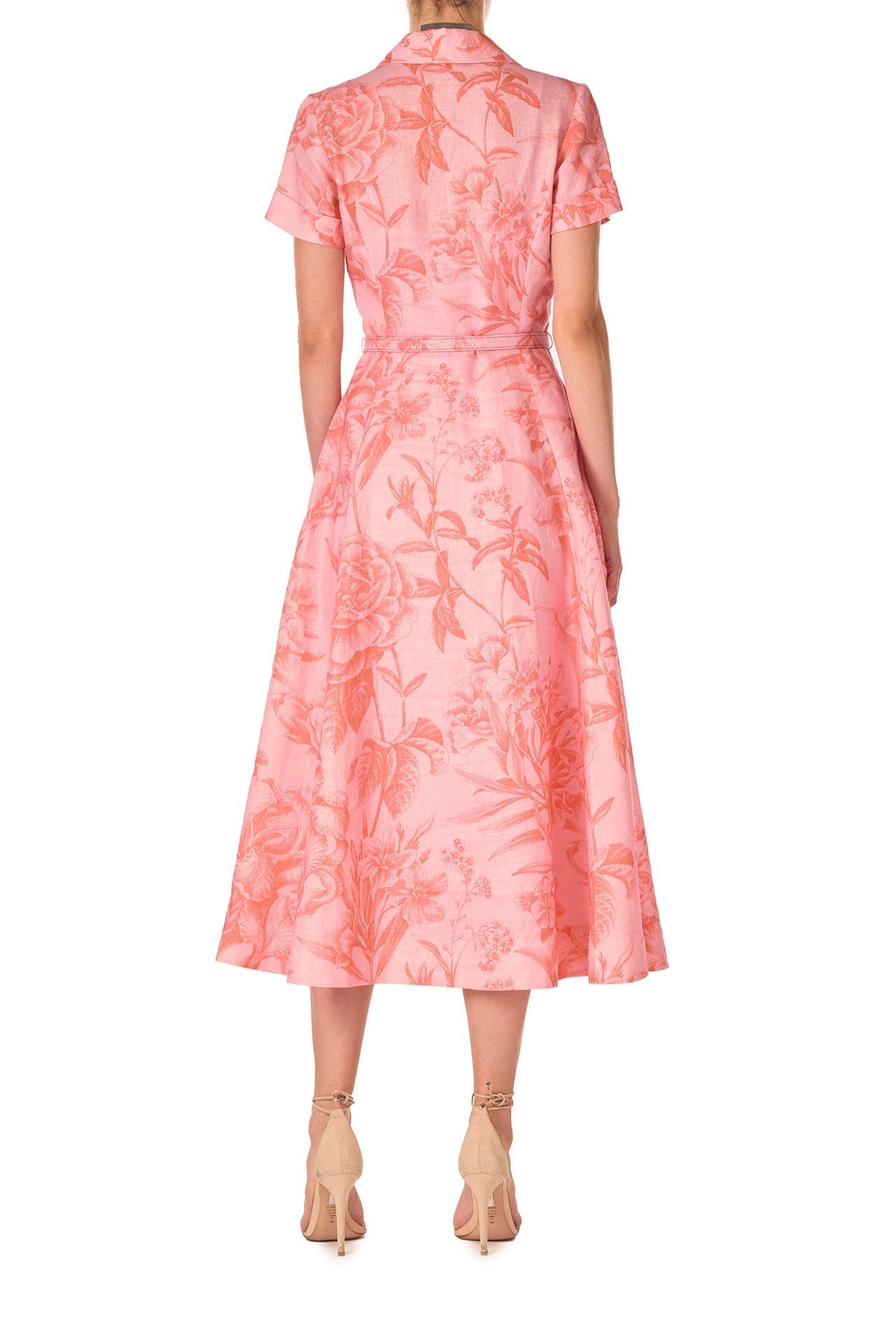 Tropical Rose Shirt Midi Dress