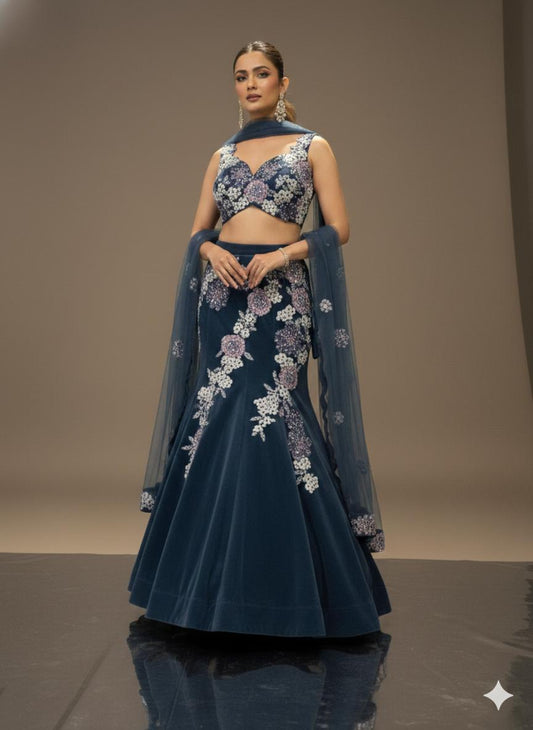 Celeste Navy Lehenga