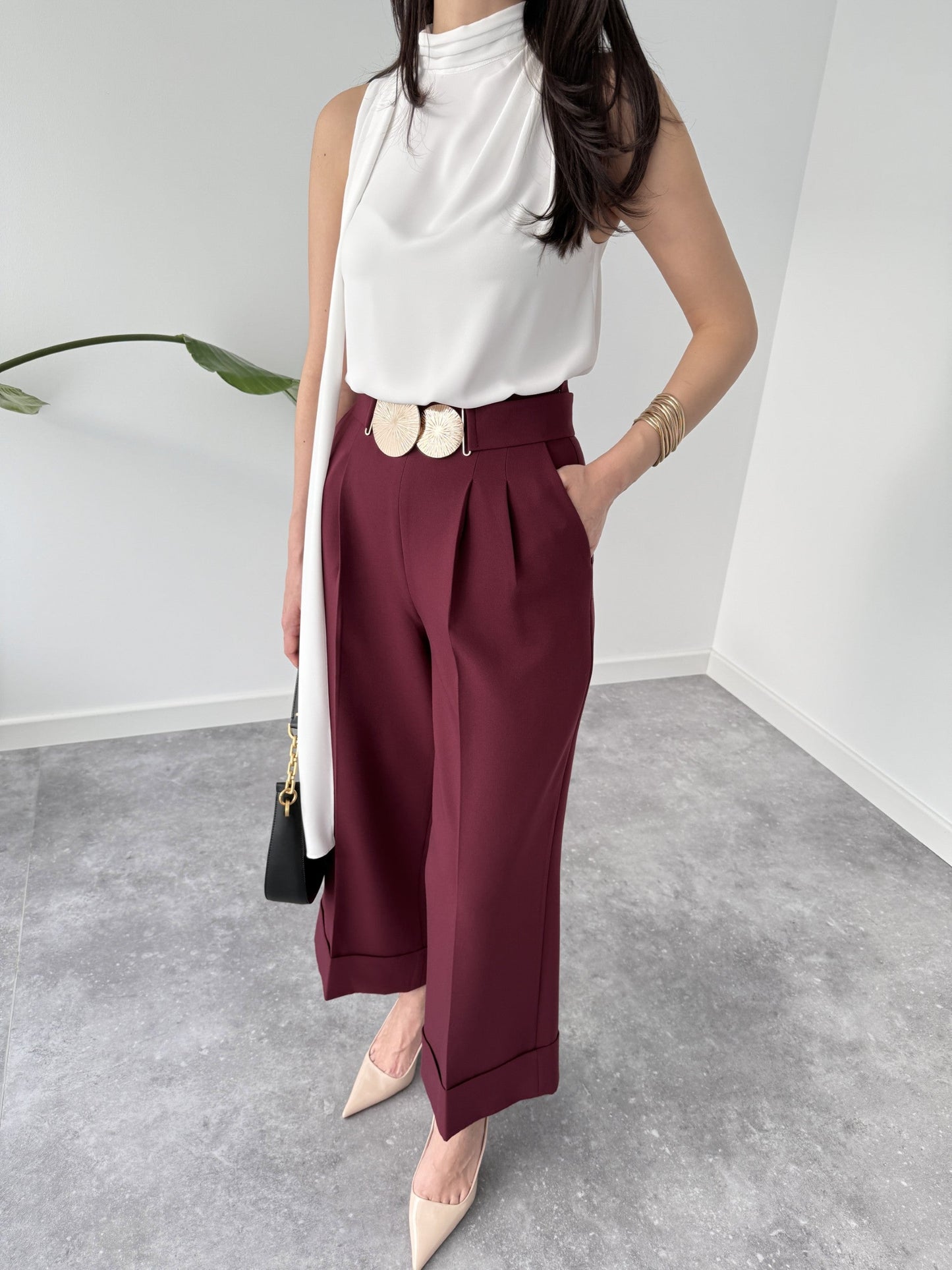 Crisp Crease Wide Leg Trouser