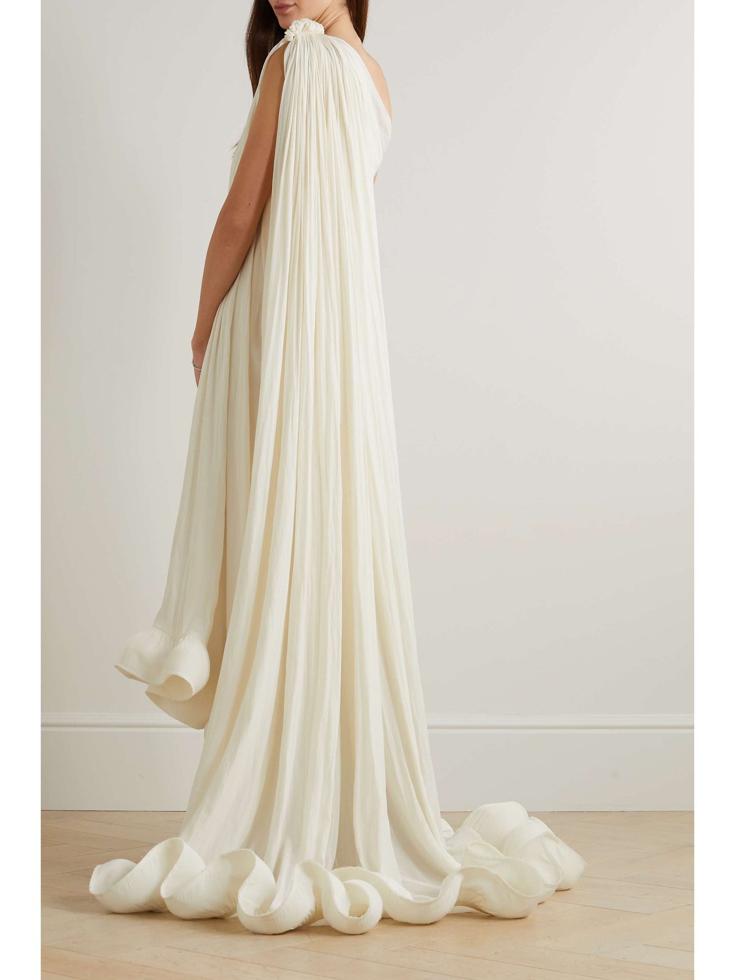 One-Shoulder Ruffled Gown